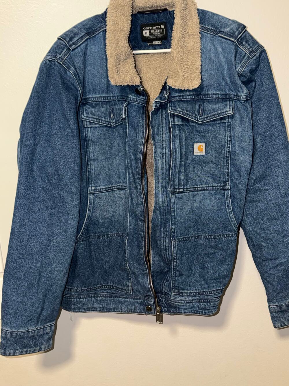 Carhartt Denim Jacket / Blue / Relaxed Fit / Sherpa Lined / XL - Picture 2 of 14